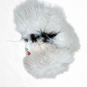 6326v. Ladyface Brooch Fur Vintage